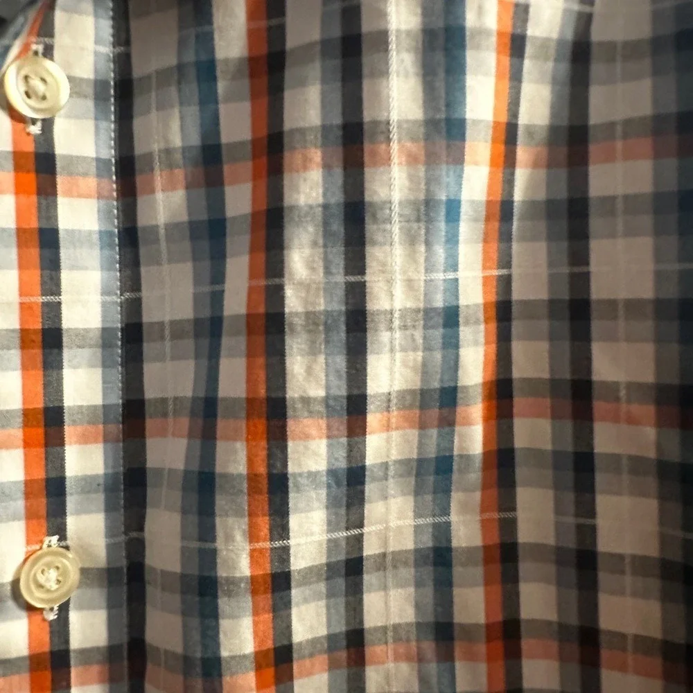 Banana Republic Button Down‎ Shirt M Multicolor Plaid Non-Iron Standard Fit Mens